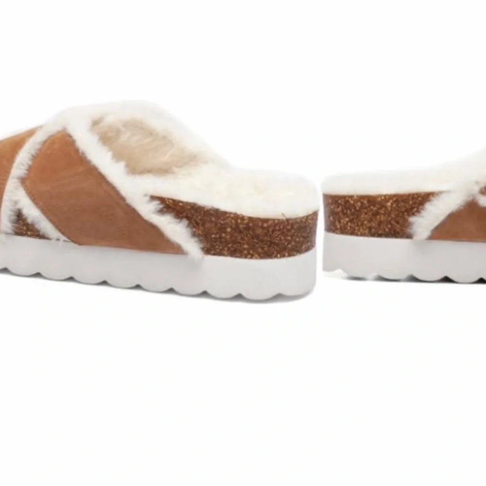 Lisa Vicky Faux Fur Lined Slides - Picture 8 of 8